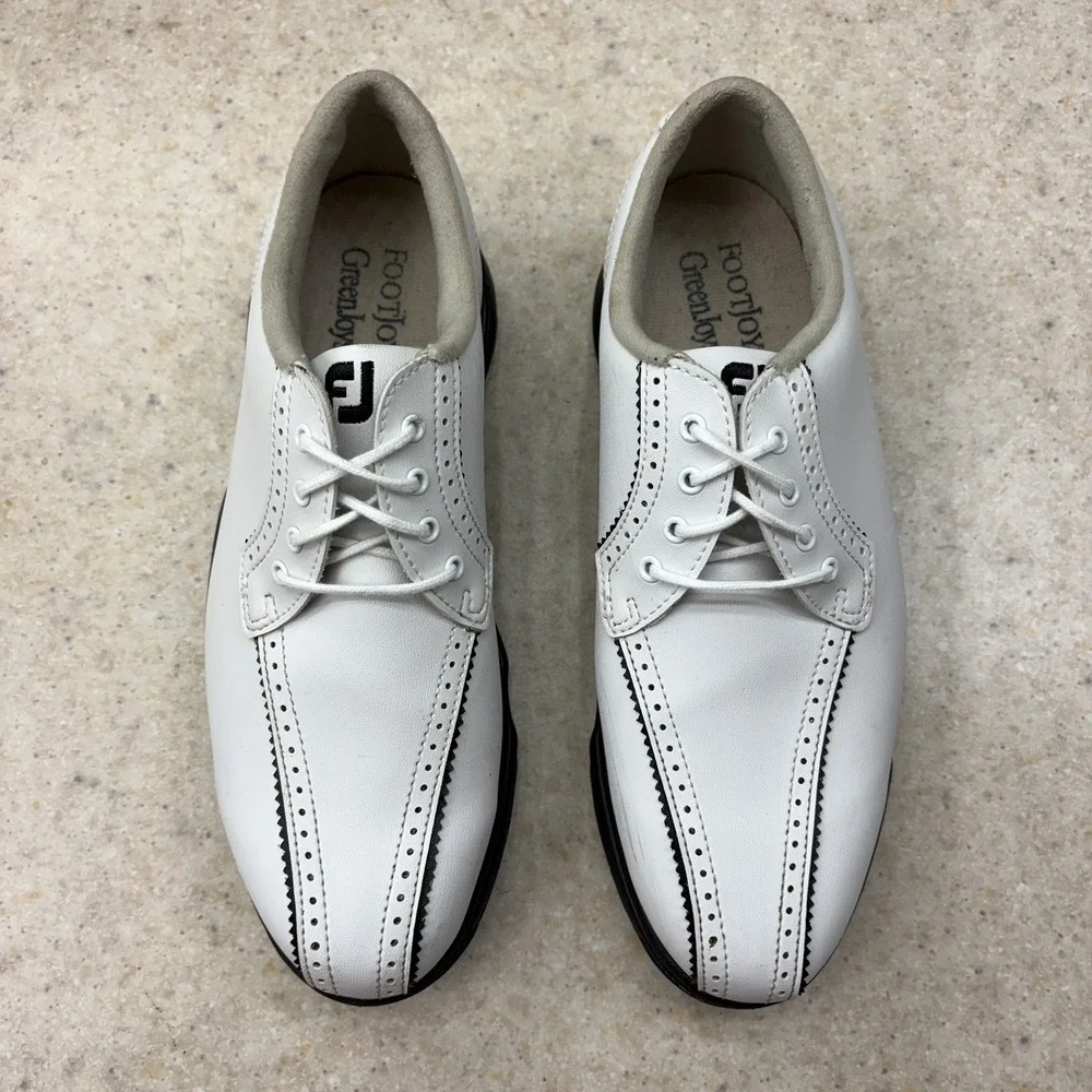 FootJoy FJ GreenJoys Women's Golf Shoes White Saddle Style #48414 Size 7 M